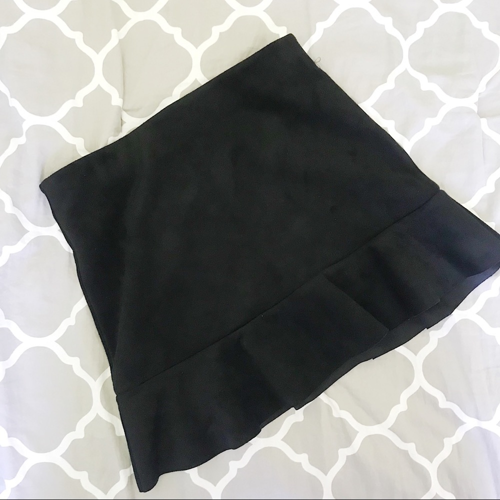 Suede Peplum Skirt